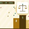 業務独占・必置・名称独占を表す絵を、分野の色と模様の上に置いたイラスト